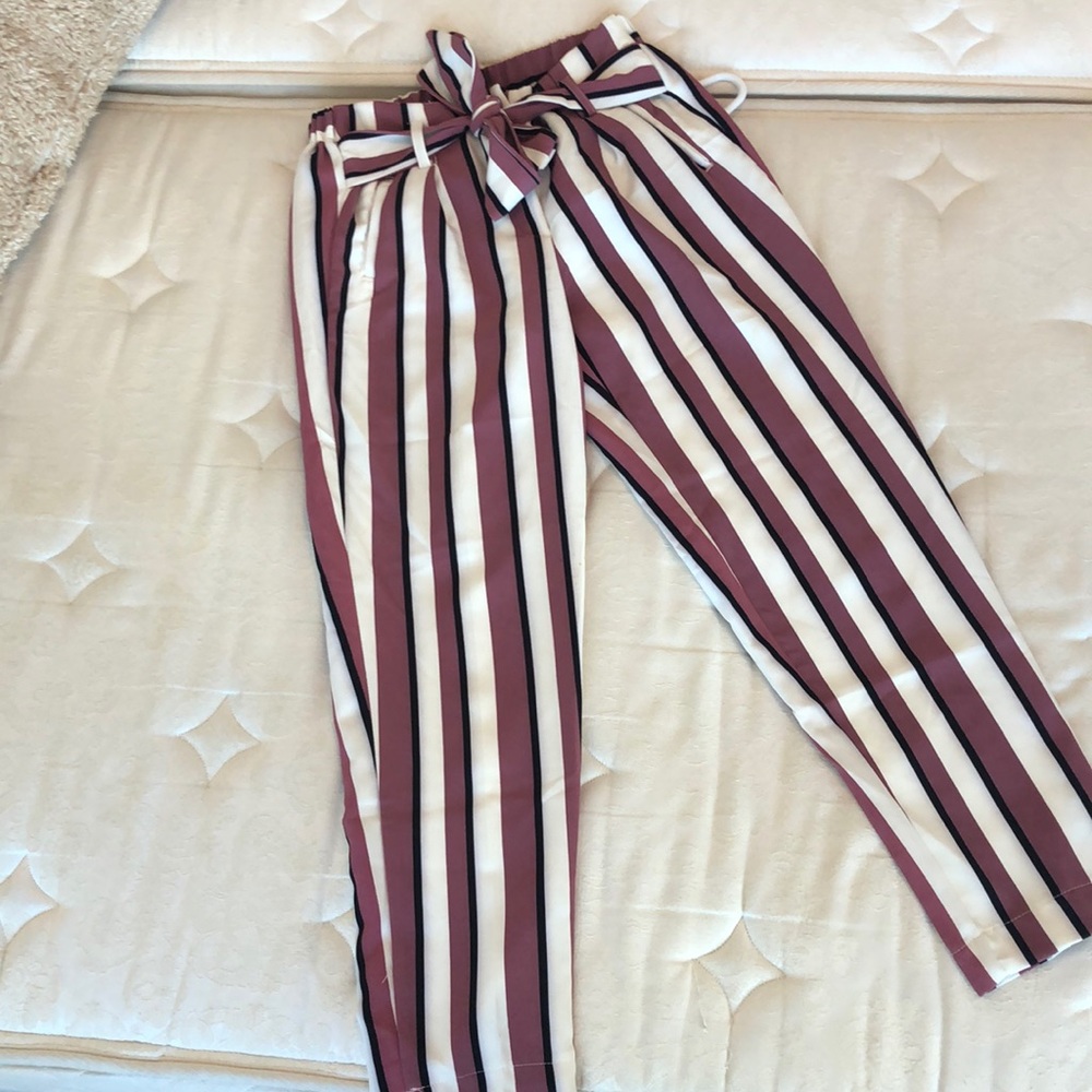 Charlotte Russe striped skinny leg trouser